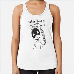Yoongi what yoongi gets Racerback Tank Top