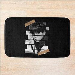 Min Yoongi BTS Suga Korean K-pop Monochrome Stripe Design Bath Mat