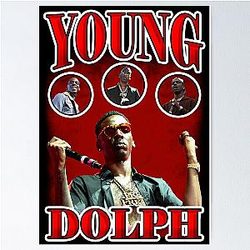 Young Dolph Red Vintage Poster