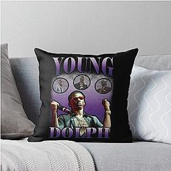 Young Dolph Purple Throw Pillow