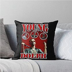 Young Dolph Red Vintage Throw Pillow