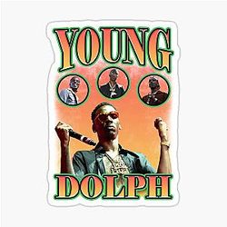 Young Dolph Orange Bootleg Vintage Sticker