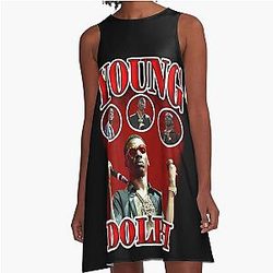 Young Dolph Red Vintage A-Line Dress