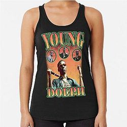 Young Dolph Orange Racerback Tank Top