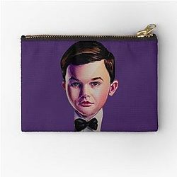 Young Sheldon bow tie watercolor painting Zipper Pouch
