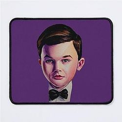 Young Sheldon with bow tie watercolor Mouse Pad