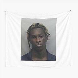 Young Thug Mugshot Tapestry