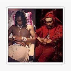 Young Thug Stanislas Stanczyk sad jester art sticker