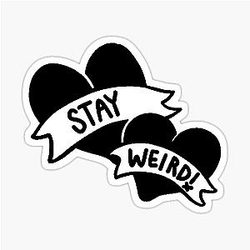 stay weird yungblud black heaarts sticker