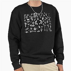 Yungblud Drawings Tattoo Sheet (White) Pullover Sweatshirt