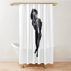 Yungblud B&W Vintage Fan Art Shower Curtain
