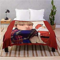 Ateez Christmas Throw Blanket Yunho