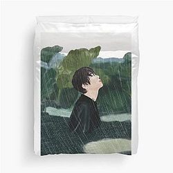 In the rain a Ateez Yunho Duvet Cover