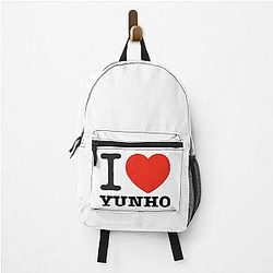 I love Ateez typography heart Morcaworks Backpack