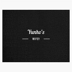 Yunho Wifey White on Black Text Design Jigsaw Puzzle