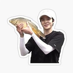Yunho and Fish Meme Sticker