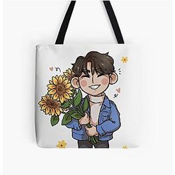 Yunho with sunflowers tote bag