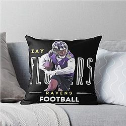 Zay Flowers Ravens T-Shirt Pillow