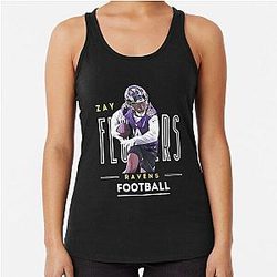 Zay Flowers Ravens Racerback Tank Top