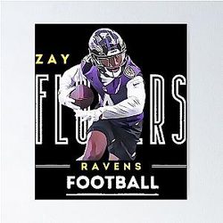 Zay Flowers Ravens Poster