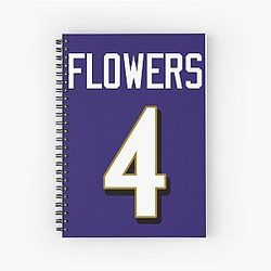 Zay Flowers 4 Ravens Spiral Notebook