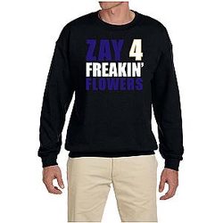 Black Baltimore Zay Flowers Freakin Crew Neck Sweatshirt
