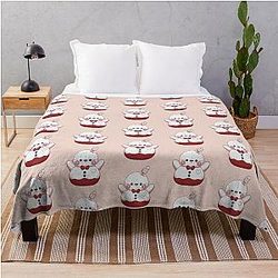 Zayne Warm Snowman Plushie Love DeepSpace Fanart Throw Blanket