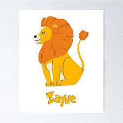 Zayne Lion Baby Boy Wild Animal Poster