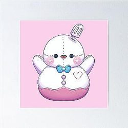 Zayne Spring Snowman Plushie - Love and Deep Space Fanart Poster