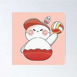 Zayne Volleyball Snowman Love DeepSpace Fanart Poster