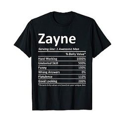 Zayne Nutrition Birthday Personalized Name Gift Idea T-Shirt