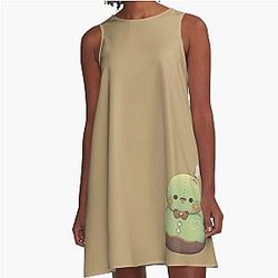 Zayne Matcha Snowman Pelushie A Line Dress