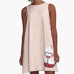 Zayne Warm Snowman Plushie Love and Fanart A-Line Dress