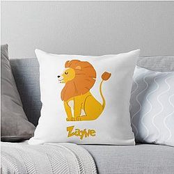 Zayne Lion Baby Boy Wild Animal Name Throw Pillow