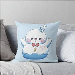 Zayne Happy Snowman Pelushie Love DeepSpace Fanart Throw Pillow