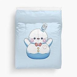 Zayne Happy Snowman Pelushie - Love DeepSpace Fanart Duvet Cover