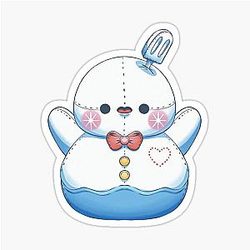 Zayne Snowman Plushie - Love and Fanart Sticker