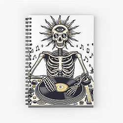 Zeds Dead Skeleton EDM Spiral Notebook