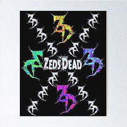 Zeds Dead Festival Holographic Tie Dye Fan Art Poster