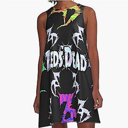 Zeds Dead Festival Holographic Tie Dye Fan Art Pattern A Line Dress
