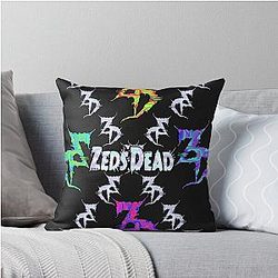 Zeds Dead Holographic Tie Dye Fan Art Pattern Throw Pillow