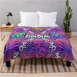 Zeds Dead Festival Psychedelic Pattern Throw Blanket