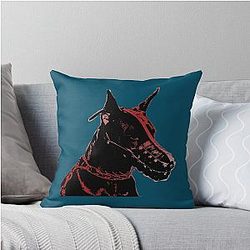 Thunder Dog Zilla Kama Throw Pillow