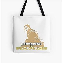 Zoe Saldana in Special Ops: Lioness Graphic Design by Ironpalette All Over Print Tote Bag