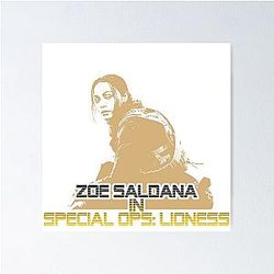 Zoe Saldana in Special Ops Lioness graphic design by ironpalette Poster