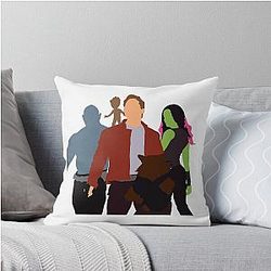 Chris Pratt, Zoe Saldana, Dave Bautista Throw Pillow