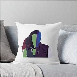 Zoe Saldana and Karen Gillan Throw Pillow