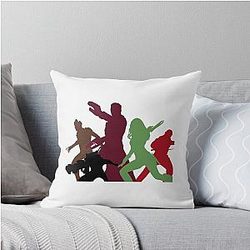 Chris Pratt, Zoe Saldana, Dave Bautista, Vin Diesel, Sean Gunn Throw Pillow