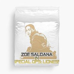 Zoe Saldana in Special Ops: Lioness graphic design by ironpalette Duvet Cover