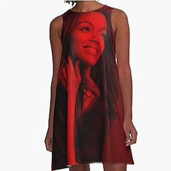 Zoe Saldana Celebrity A Line Dress
